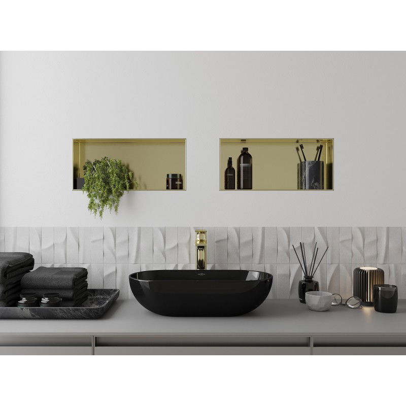 Mexen X-Wall-NR nišos lentyna be apvado 45 x 20 cm, auksinė šlifuota - 1951452010