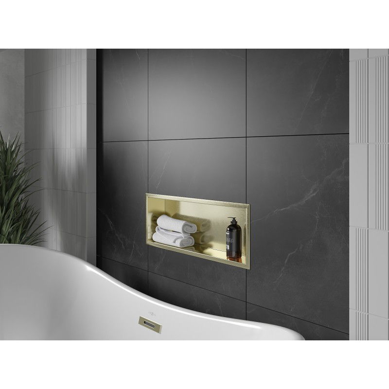 Mexen X-Wall-R nišinė lentyna su apvadu 60 x 20 cm, auksinė šlifuota - 1950602010