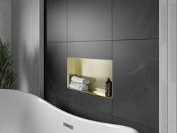 Mexen X-Wall-NR nišinė lentyna be flanšo 60 x 30 cm, šlifuoto aukso - 1951603010