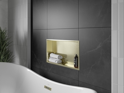 Mexen X-Wall-R nišinė lentyna su apvadu 60 x 30 cm, šlifuotas auksas - 1950603010