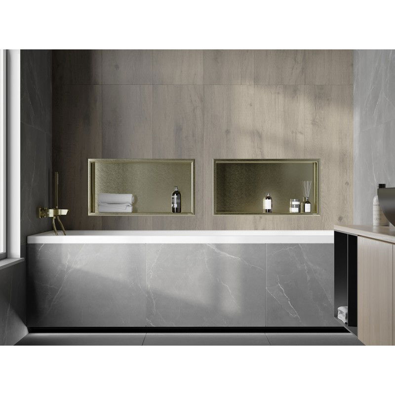 Mexen X-Wall-R nišinė lentyna su apvadu 60 x 30 cm, šlifuotas auksas - 1950603010