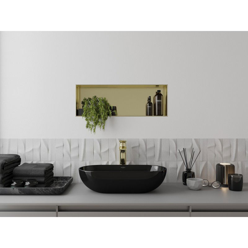 Mexen X-Wall-NR įdubos lentyna be apvado 60 x 20 cm, auksinė šlifuota - 1951602010