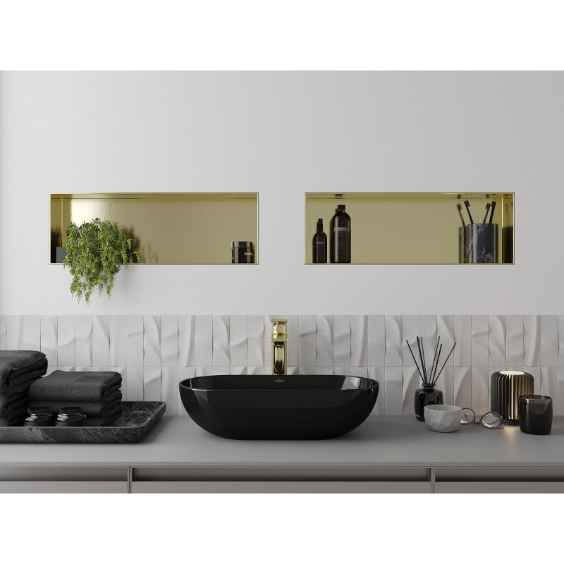 Mexen X-Wall-NR įdubos lentyna be apvado 60 x 20 cm, auksinė šlifuota - 1951602010