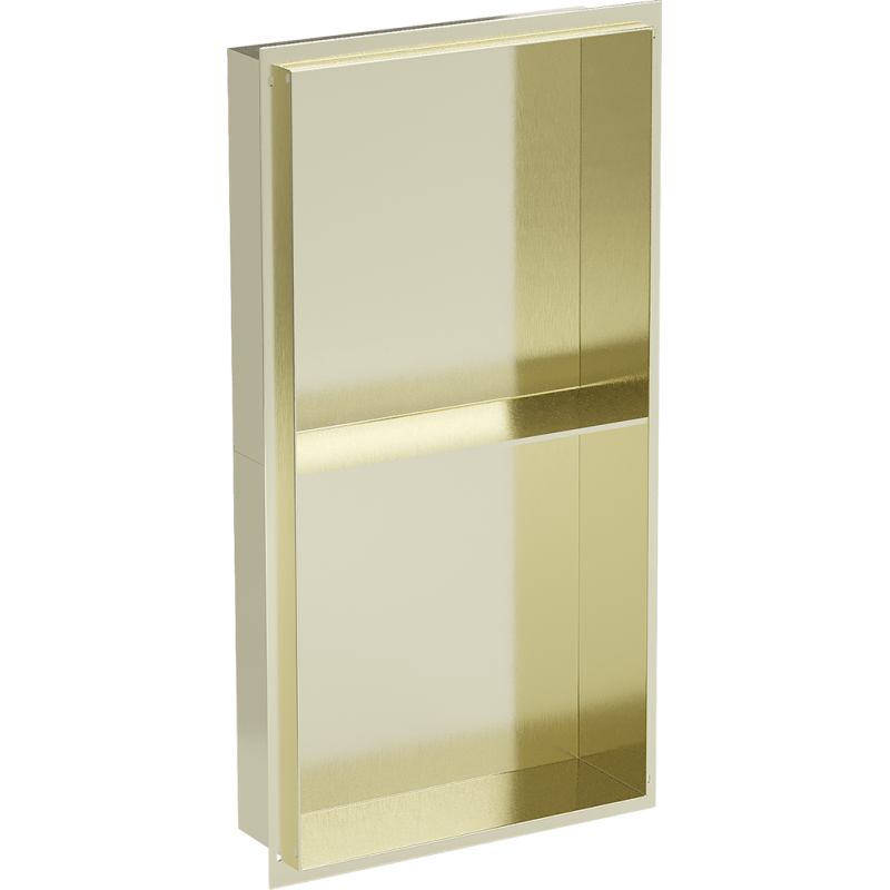 Mexen X-Wall-NR nišinė lentyna be apvado su lentyna 60 x 30 cm, auksinė šlifuota - 1951603010S