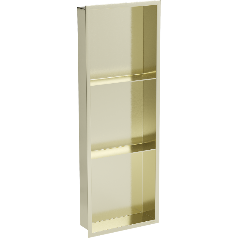 Mexen X-Wall-R nišinė lentyna su apvadu ir lentynėle 90 x 30 cm, auksinė šlifuota - 1950903010S