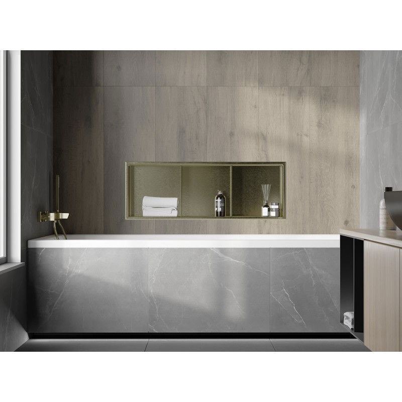 Mexen X-Wall-R nišinė lentyna su apvadu ir lentynėle 90 x 30 cm, auksinė šlifuota - 1950903010S