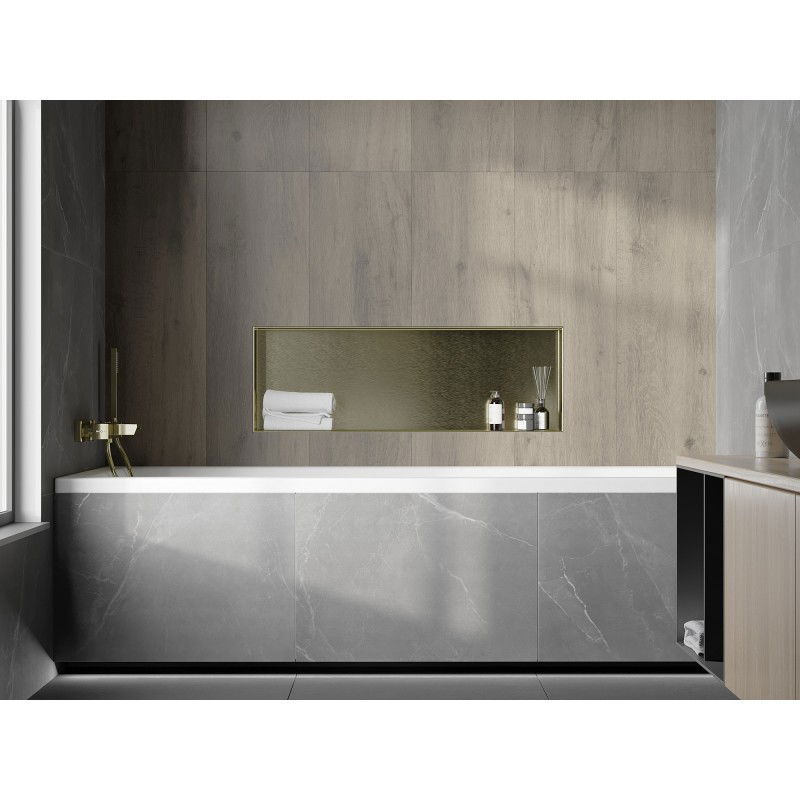 Mexen X-Wall-NR nišinė lentyna be apvado 90 x 30 cm, aukso spalvos šlifuota - 1951903010