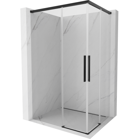 Mexen Rox Duo slankiojanti dušo kabina 120 x 95 cm, permatoma, juoda - 8C2D-120-095-70-00