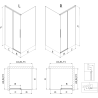 Mexen Rox stumdomos dušo kabina 135 x 90 cm, permatomas, šlifuotas varis - 8C2-135-090-65-00