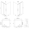 Mexen Rox stumdomoji dušo kabina 120 x 80 cm, permatomas, šlifuotas pilkas - 8C2-120-080-66-00