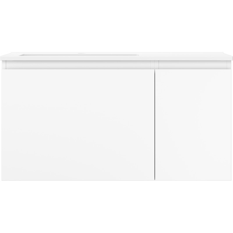 Mexen Orio vonios spintelė 90 cm su kriaukle Otis, kairė, 1S, 1D, balta matinė - 91A13-09047-3-BBFF01-W18L01
