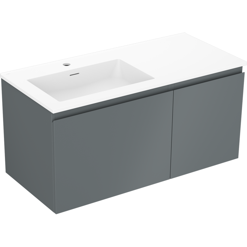 Mexen Orio vonios spintelė 100 cm su Otis kairiąja kriaukle, 1S, 1D, grafito matinė/balta matinė