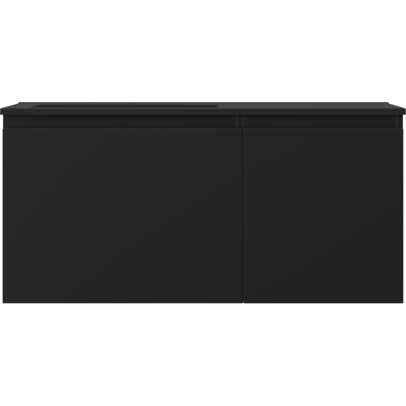 Mexen Orio vonios kambario spintelė 100 cm su Otis kairiuoju praustuvu, 1S, 1D, juoda matinė - 91A13-10047-3-BBFF71-W18L71