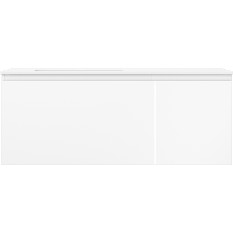 Mexen Orio vonios kambario spintelė 120 cm su Otis kaire kriaukle, 1S, 1D, balta matinė - 91A13-12047-3-BBFF01-W18L01