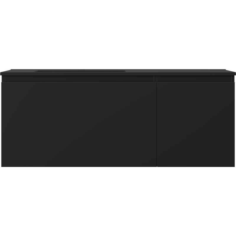 Mexen Orio vonios spintelė 120 cm su kairiuoju Otis praustuvu, 1S, 1D, juodas matinis - 91A13-12047-3-BBFF71-W18L71