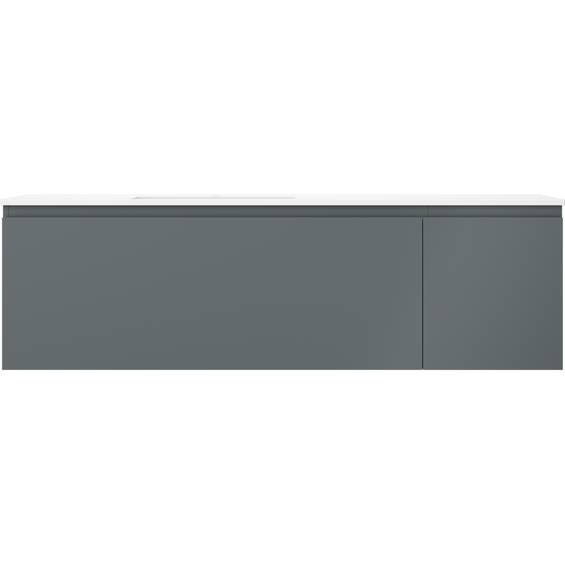 Mexen Orio vonios spintelė 160 cm su Otis kriaukle iš kairės, 1S, 1D, grafito matinė/balta matinė