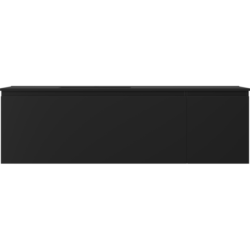 Mexen Orio vonios spintelė 160 cm su Otis kairysis praustuvu, 1S, 1D, juoda matinė - 91A13-16047-3-BBFF71-W18L71