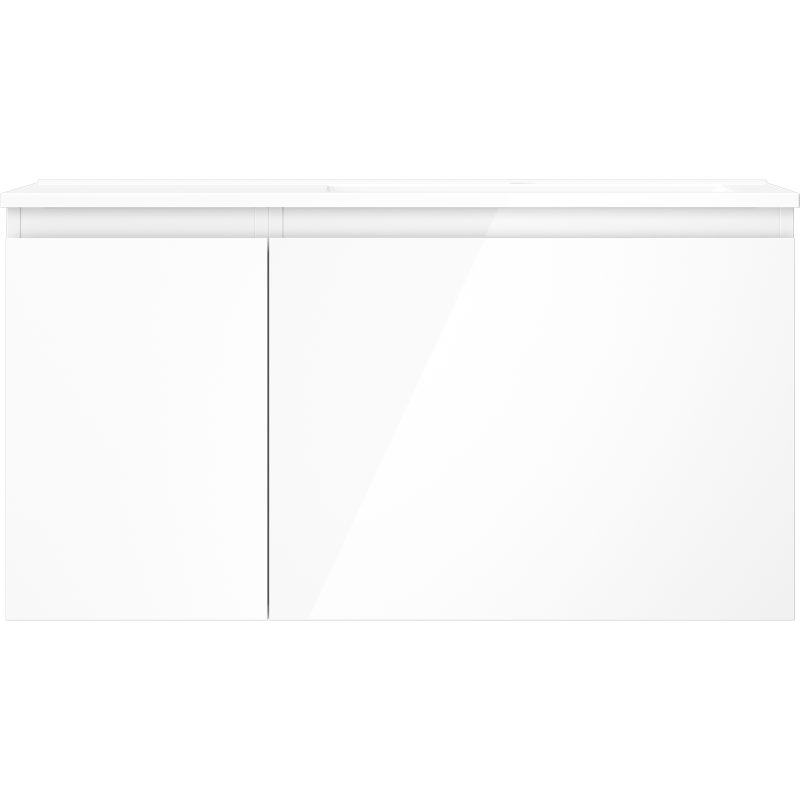 Mexen Orio vonios kambario spintelė 90 cm su dešine Otis praustuve, 1S, 1D, balta blizgi - 91A13-09047-3-BBFF00-W18P00