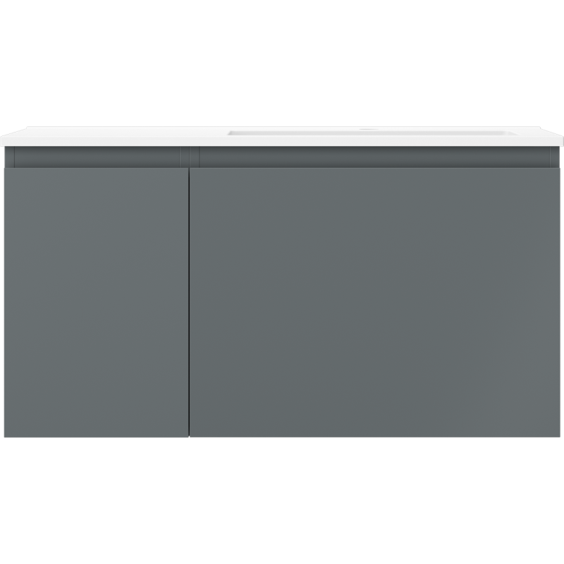 Mexen Orio vonios spintelė 90 cm su „Otis“ kriaukle dešinėje, 1S, 1D, grafitas matinis/balta matinė