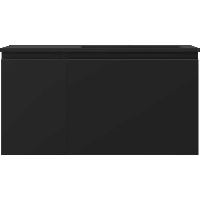 Mexen Orio vonios kambario spintelė 90 cm su Otis kriaukle dešinėje, 1S, 1D, juoda matinė - 91A13-09047-3-BBFF71-W18P71