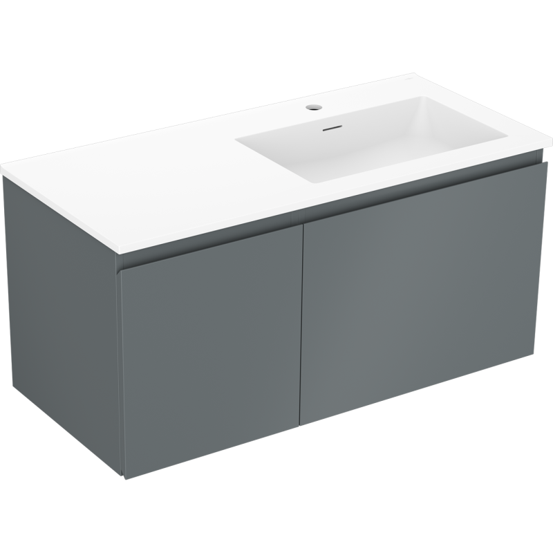 Mexen Orio vonios spintelė 100 cm su praustuvu Otis dešinė, 1S, 1D, grafito matiška/balta matiška - 91A13-10047-3-BBFF66-W18P01