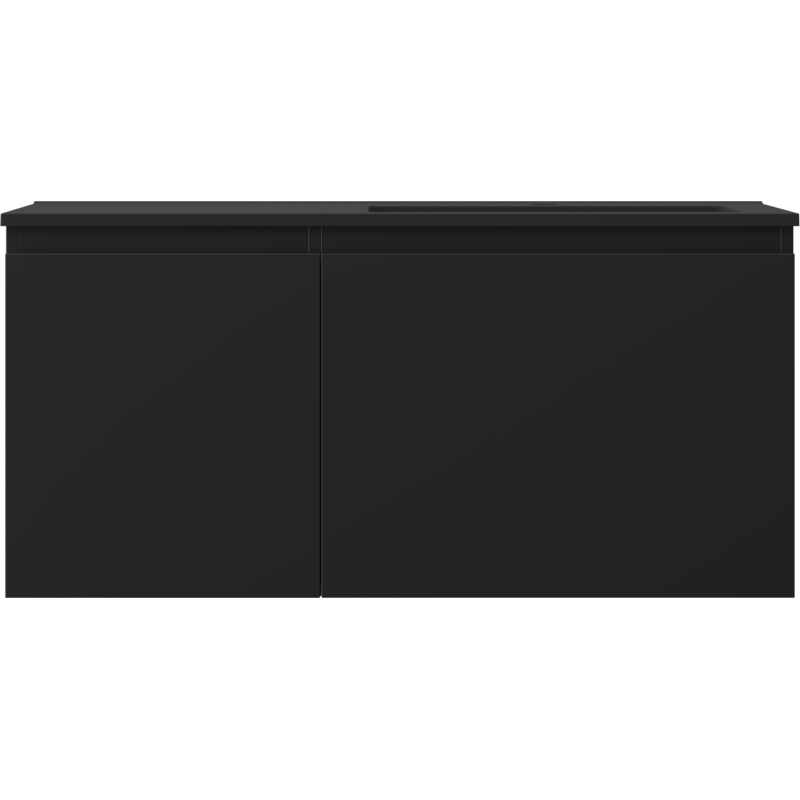 Mexen Orio vonios spintelė 100 cm su dešiniąja plautuve Otis, 1S, 1D, juoda matinė - 91A13-10047-3-BBFF71-W18P71