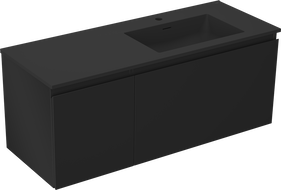 Mexen Orio vonios spintelė 120 cm su Otis dešine kriaukle, 1S, 1D, juoda matinė - 91A13-12047-3-BBFF71-W18P71