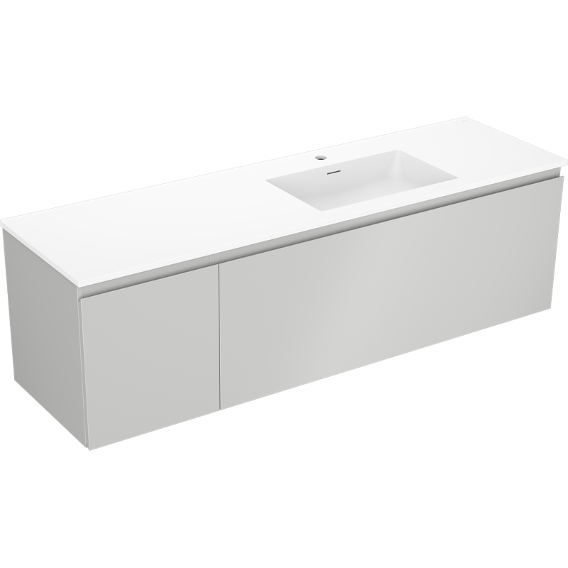 Mexen Orio vonios spintele 160 cm su dešine kriaukle Otis, 1S, 1D, pilka matiška - 91A13-16047-3-BBFF62-W18P01