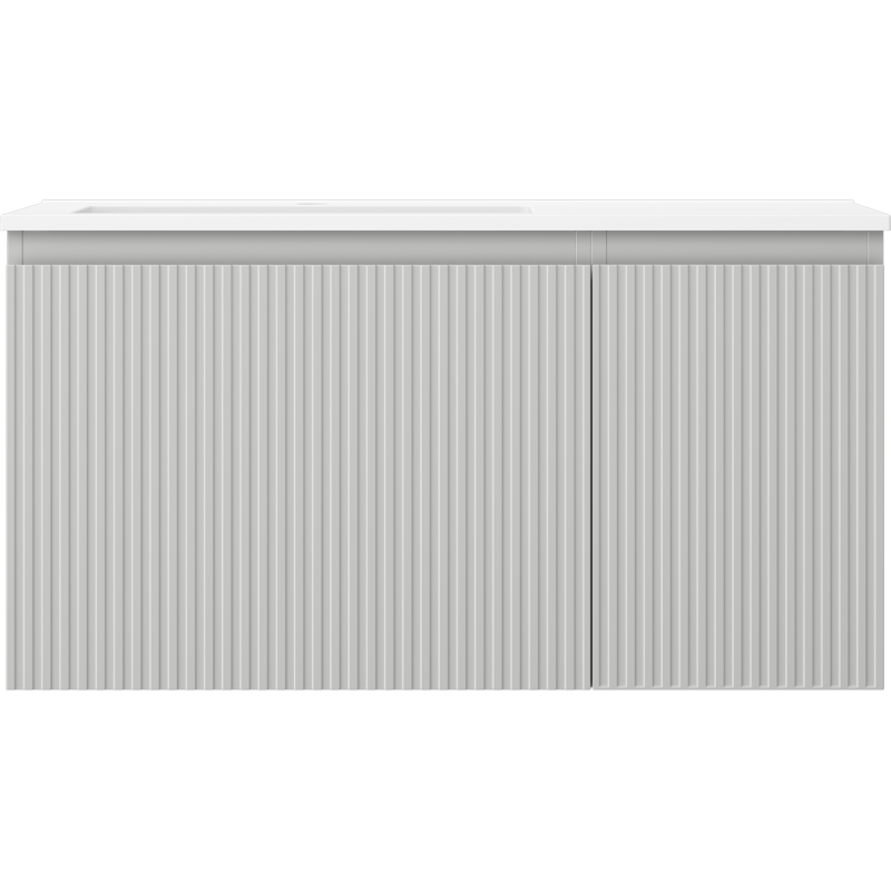 Mexen Rivel vonia 90 cm su praustuvu Otis kairė, 1S, 1D, rifliuota, pilka matinė/balta matinė - 91A23-09047-3-BBFF62-W18L01