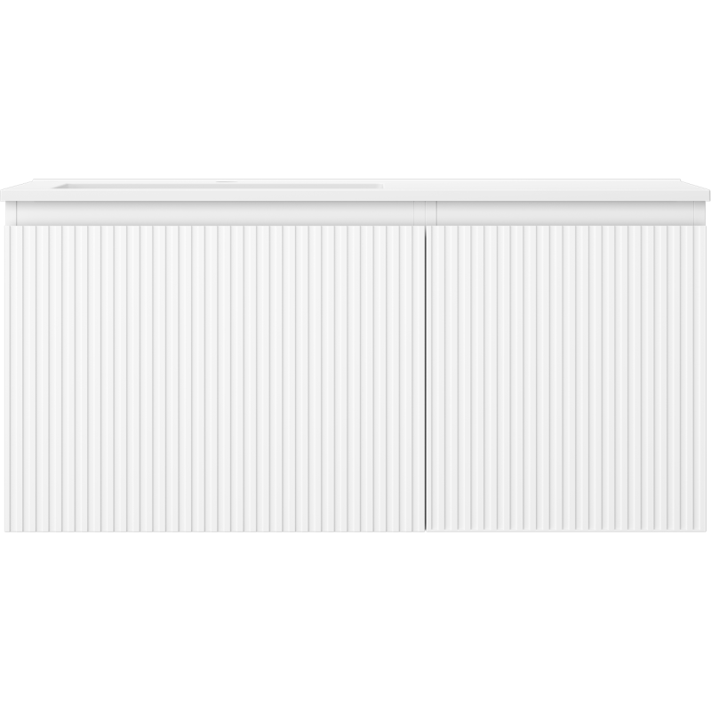 Mexen Rivel vonios spintelė 100 cm su kairine Otis kriaukle, 1S, 1D, grioveliuota, balta matinė - 91A23-10047-3-BBFF01-W18L01