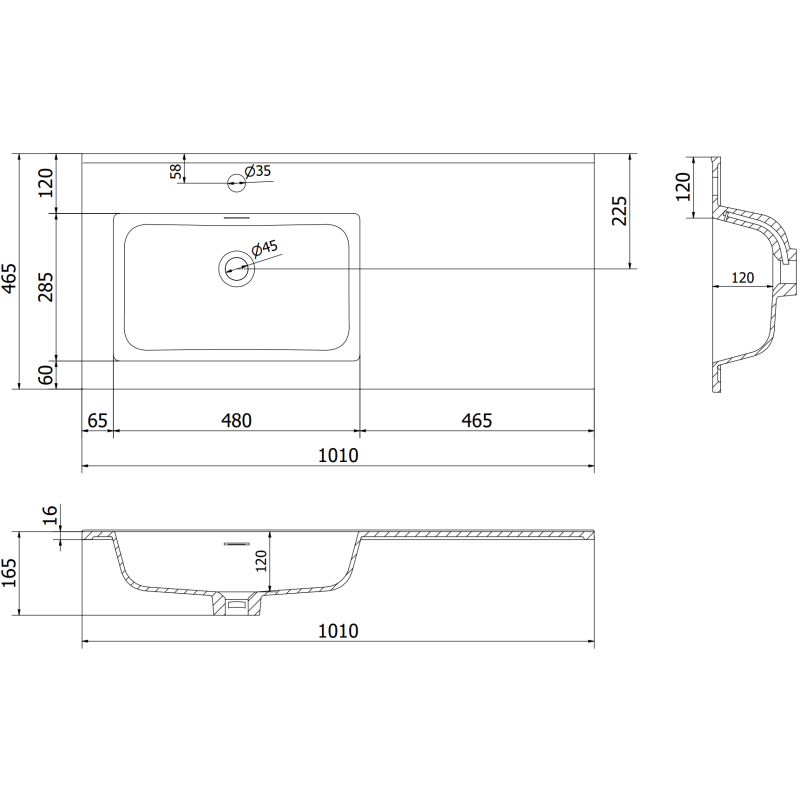 Mexen Rivel vonios spintelė 100 cm su kairine Otis kriaukle, 1S, 1D, grioveliuota, balta matinė - 91A23-10047-3-BBFF01-W18L01