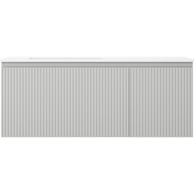 Mexen Rivel vonios spintelė 120 cm su kairiuoju Otis praustuvu, 1S, 1D, banguota, pilka matinė/balta matinė