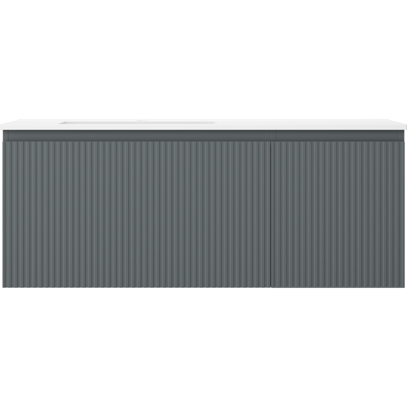 Mexen Rivel vonios spintele 120 cm su kriaukle Otis kaire, 1S, 1D, rifliuotas, matinė grafito/balta