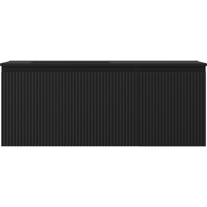 Mexen Rivel vonios spintelė 120 cm su Otis kairiuoju praustuvu, 1S, 1D, gofruota, juoda matinė - 91A23-12047-3-BBFF71-W18L71