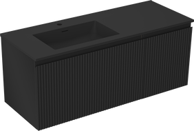 Mexen Rivel vonios spintelė 120 cm su Otis kairiuoju praustuvu, 1S, 1D, gofruota, juoda matinė - 91A23-12047-3-BBFF71-W18L71