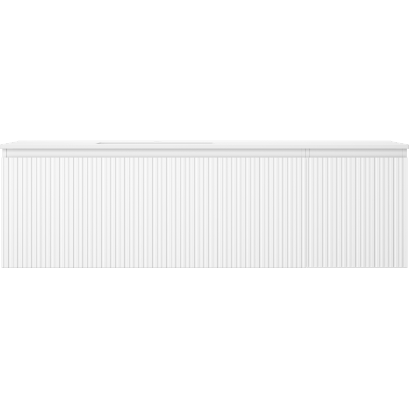 Mexen Rivel vonios kambario spintelė 160 cm su kriaukle Otis kairine, 1S, 1D, rifuota, balta mat - 91A23-16047-3-BBFF01-W18L01