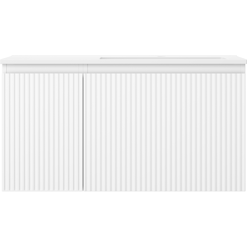 Mexen Rivel vonios spintelė 90 cm su kriaukle Otis dešinė, 1S, 1D, grioveliuota, balta matinė - 91A23-09047-3-BBFF01-W18P01