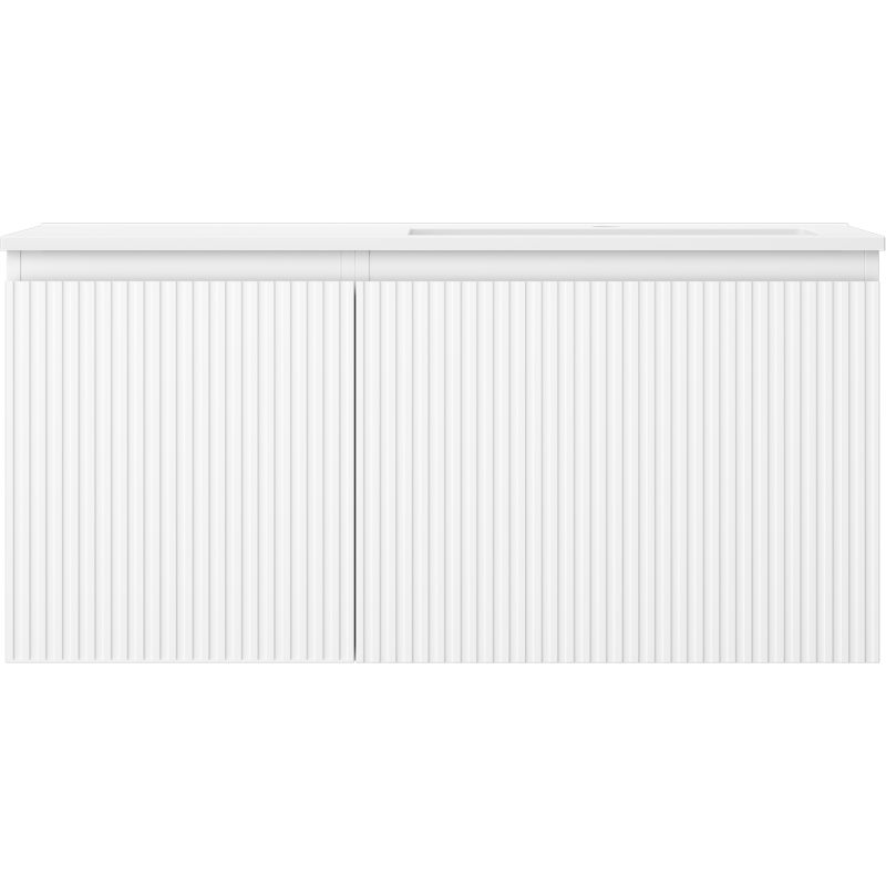 Mexen Rivel vonios spintelė 100 cm su dešiniu praustuvu Otis, 1S, 1D, grioveliuota, balta matinė - 91A23-10047-3-BBFF01-W18P01