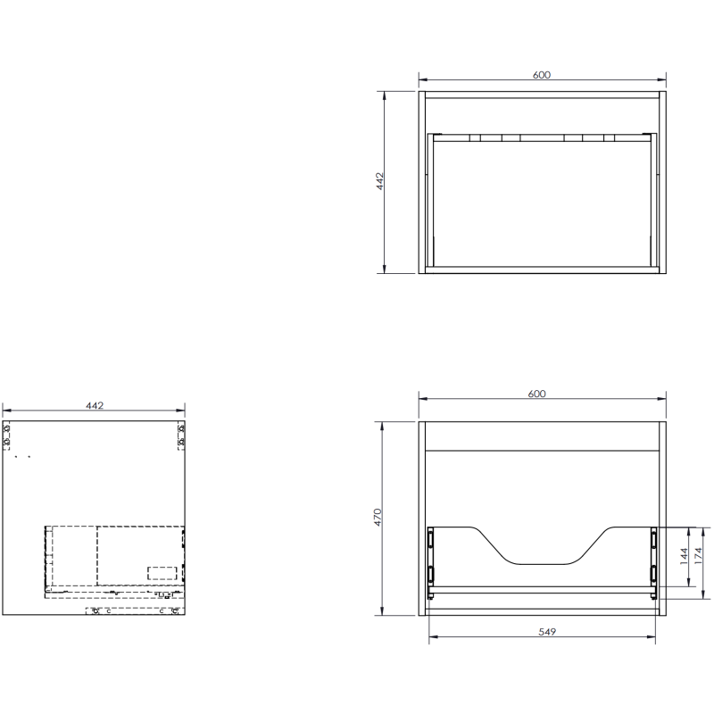 Mexen Rivel vonios spintelė 100 cm su dešine Otis kriaukle, 1S, 1D, juodos matinės spalvos - 91A23-10047-3-BBFF71-W18P71