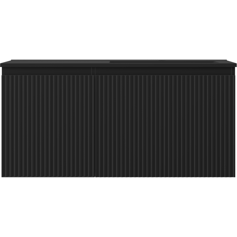 Mexen Rivel vonios spintelė 100 cm su dešine Otis kriaukle, 1S, 1D, juodos matinės spalvos - 91A23-10047-3-BBFF71-W18P71