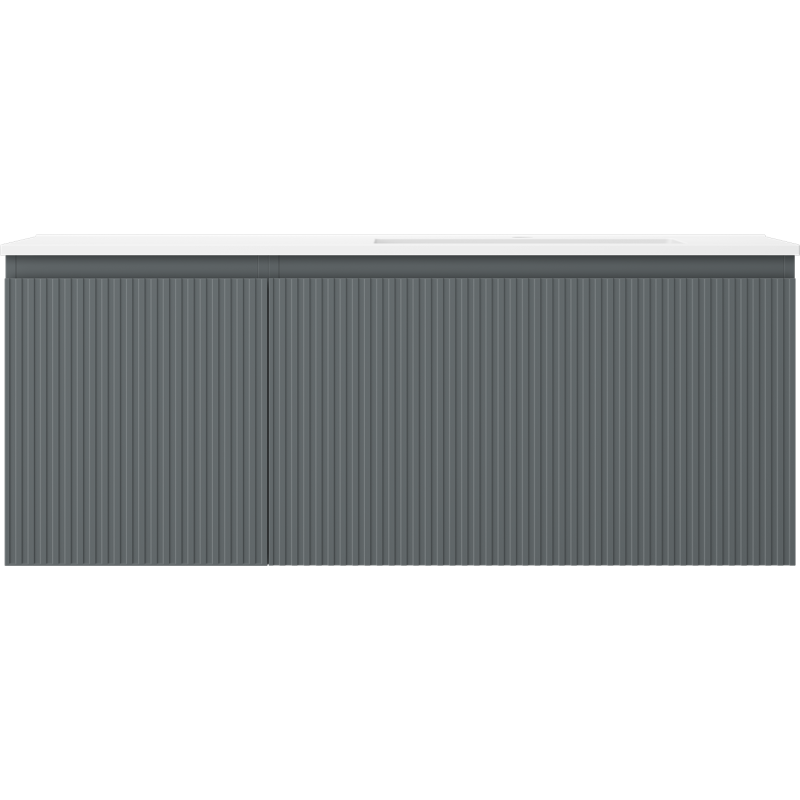 Mexen Rivel vonios spintelė 120 cm su dešine Otis kriaukle, 1S, 1D, raižyta, grafito/balta matinė