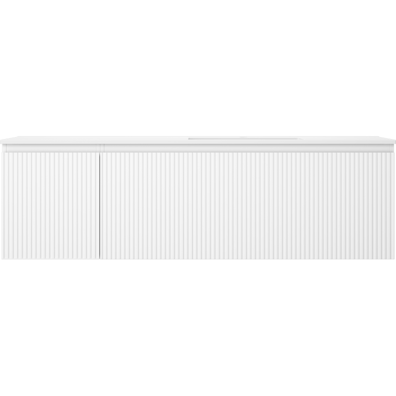 Mexen Rivel vonios spintelė 160 cm su praustuvu Otis dešinė, 1S, 1D, grioveli, balta matinė - 91A23-16047-3-BBFF01-W18P01