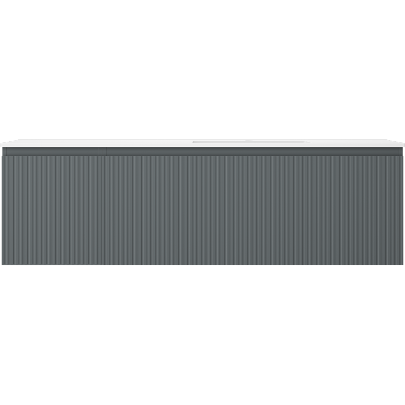 Mexen Rivel vonios spintelė 160 cm su praustuvu Otis dešinė, 1S, 1D, rifliuota, grafitas/balta matinė