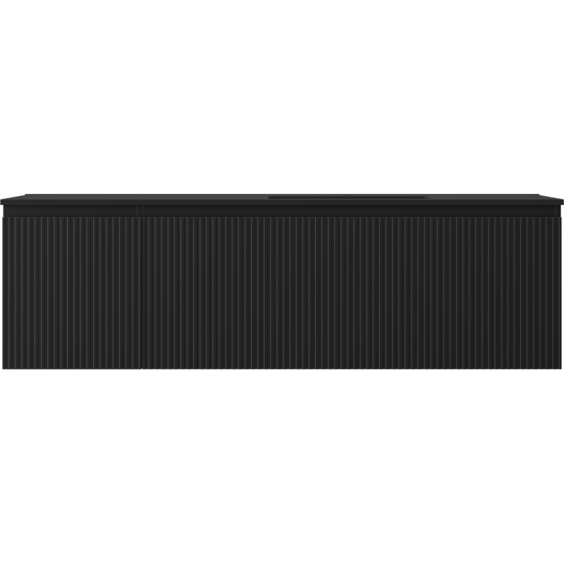 Mexen Rivel vonios spintelė 160 cm su dešine Otis praustuve, 1S, 1D, gofruota, juoda matė - 91A23-16047-3-BBFF71-W18P71