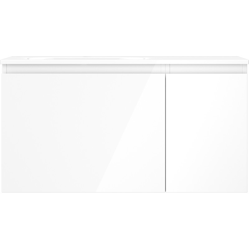 Mexen Orio vonios spintelė 90 cm su kriaukle Vela kaire, 1S, 1D, balta blizgi - 91A13-09047-3-BBFF00-W23L00