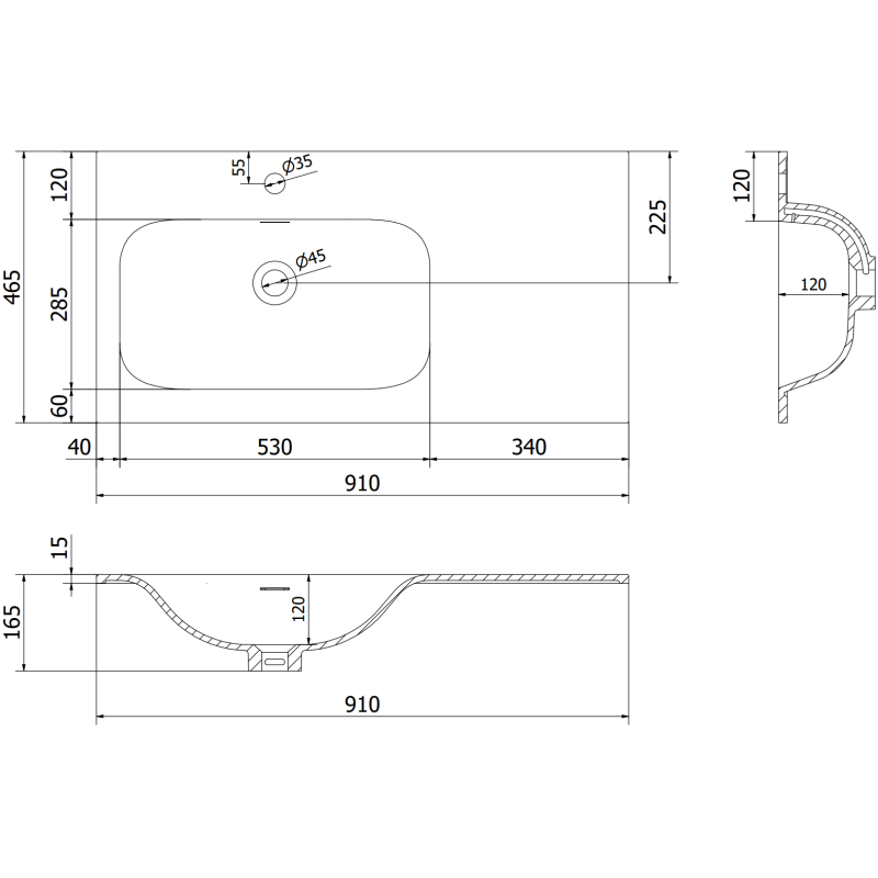 Mexen Orio vonios spintelė 90 cm su kairiuoju praustuvu Vela, 1S, 1D, pilka matinė/balta matinė - 91A13-09047-3-BBFF62-W23L01