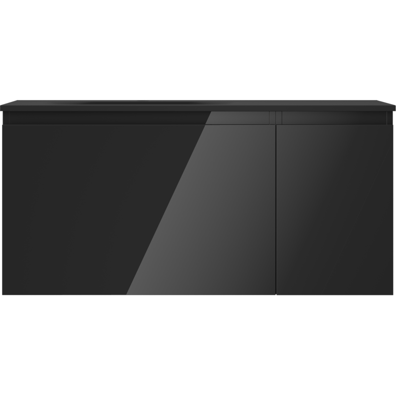 Mexen Orio vonios spintelė 90 cm su praustuvu Vela, kairė, 1S, 1D, juoda blizgi/juoda matinė - 91A13-09047-3-BBFF70-W23L71