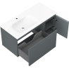 Mexen Orio vonios spintelė Vela su kriaukle 100 cm, kairinė, 1S, 1D, matinė grafito/balta - 91A13-10047-3-BBFF66-W23L01