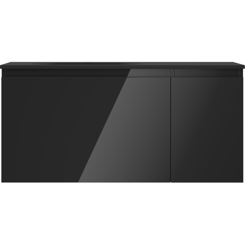 Mexen Orio vonios spintelė 100 cm su Vela kriaukle kairėje, 1S, 1D, blizgi juoda/matinė juoda - 91A13-10047-3-BBFF70-W23L71