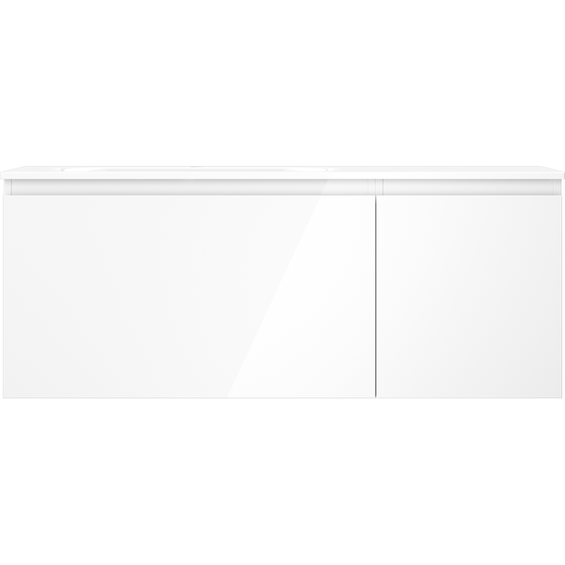 Mexen Orio vonios kambario spintelė 120 cm su Vela kriaukle kairėje, 1S, 1D, balta blizganti - 91A13-12047-3-BBFF00-W23L00